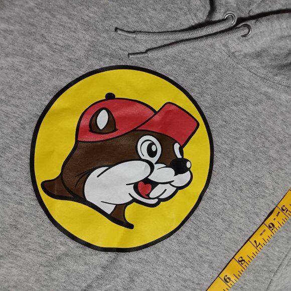 Buc ees Adult Logo Hoodie Sweatshirt Gray Medium Long Sleeve Beaver Gas Station - Picture 4 of 7